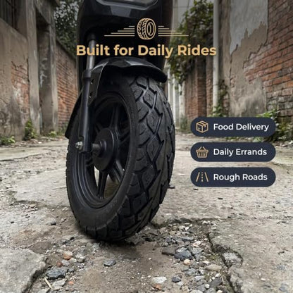 10 Inch Electric Scooter Tire, 3.00-10 Tubeless Tire, 8pr 10in Off-Road Non-Slip Wear-Resistant Thick Rubber for Motorcycle, Scooter, E-Bike, Mopeds Tires with 10 Inches Rims, 2PC - size: 3.00-10 Tubeless Tire