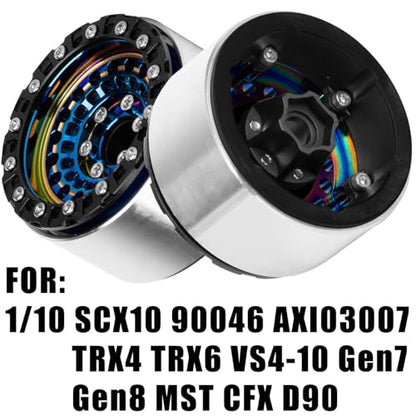 RC 1.9”Wheel Rims for 1/10 SCX10 90046 AXI03007 TRX4 TRX6 VS4-10 Gen7 Gen8 MST CFX D90 RC Crawler,1.9 Beadlock Super Heavy Brass & Aluminum Deep Dish Wheel Rims(4PCS) Colour - color: Colour/4pcs
