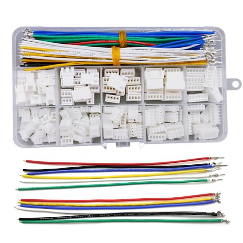 XH 2.54mm Connector Kit with 22AWG pre-Crimped Silicone Cables Wire and 2/3/4/5/6 Pin Male Female Housing JST-XH Adapter