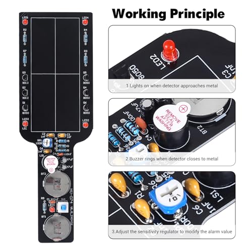 Metal Detector Soldering Project Kit- DIY Soldering Practice Kit with Handheld Non-Contact Detection Module, Electronic Soldering Kit for Beginners/Adults, Ideal School/Home Education Project