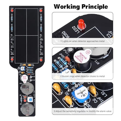 Metal Detector Soldering Project Kit- DIY Soldering Practice Kit with Handheld Non-Contact Detection Module, Electronic Soldering Kit for Beginners/Adults, Ideal School/Home Education Project