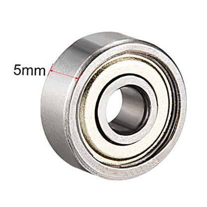 uxcell 624ZZ Ball Bearing 4mm x 13mm x 5mm Double Shielded 624-2Z 80024 Deep Groove Bearings, Carbon Steel (Pack of 20) - size: 4mmx13mmx5mm