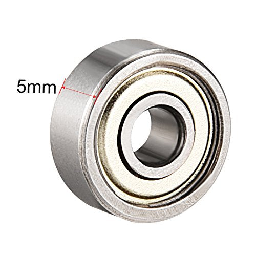 uxcell 624ZZ Ball Bearing 4mm x 13mm x 5mm Double Shielded 624-2Z 80024 Deep Groove Bearings, Carbon Steel (Pack of 20) - size: 4mmx13mmx5mm