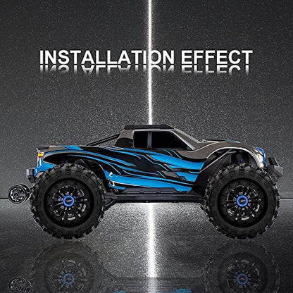 OGRC RC Truck Wheels and Tires 12mm Hex 1/10 Scale RC Monster Truck Buggy 2.8“ Pre Glued RC Tires and Rims with Foam Inserts for Traxxas Axial Redcat Rc4wd 1/10 RC Monster Truck Buggy