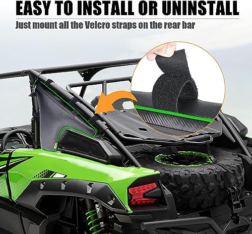 2 Pack UTV Roll Bar Triangle Storage Tool Bag, Double Sides Zipper Side by Side Bags Roll Bar Door Gear Bag, Compatible With Kawasaki Teryx KRX 1000 2020-2025 2026 Accessories (Green x2) - color: Green x2