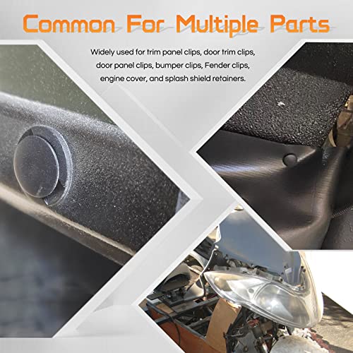 OTUAYAUTO 147PCS Universal Nylon Bumper Shield Retainer | 6 Most Common Sizes Car Body Shield Retainer Fastener Clips and Double End Xmas Tree Retainers Clips with Fasteners Remover - size: Universal (147 pieces)