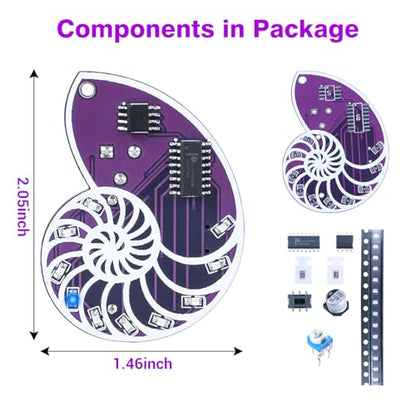 SMD Soldering Practice Kit, DIY LED Seashell Electronics Project | Surface Mount Soldering Project Kit with Adjustable Flowing Lights, Wearable Decoration & Gift Idea for Makers & Hobbyists