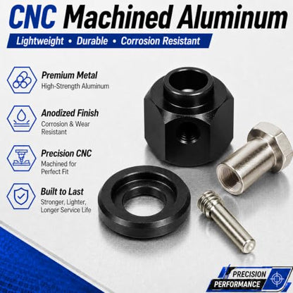 4PCS 12mm Hex Hub 8mm Offset Wheel Hex Extension for Traxxas TRX4 TRX6 1/10 | CNC Metal Wheel Spacer for RC Crawlers Helps Increase Track Width and Side-Hill Stability Reduce Vibration Add Tire Clearance - color: black