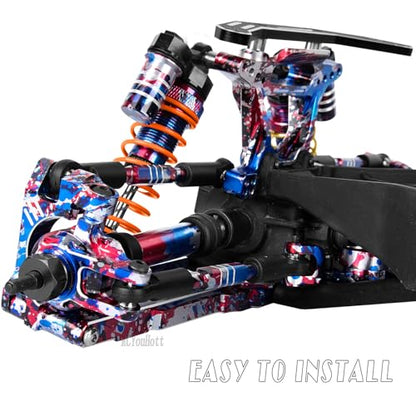 RC #45 Steel Front Rear Driveshaft/Drive Shaft Upgrades Part for 1/10 Slash,Rustler,Stampede,Jat0 4WD 4X4 VXL,F0rd F15O Rapt0r R 4WD,CVD Axles with Hex(#9051#9052) Colorful - color: Colorful-(Upgrades）