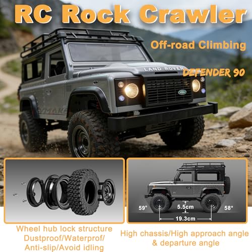 MN99S 1/12 RC Crawler, RC Land Rover 4x4 Off Road Rock Crawler | RTR RC Jeep with Two 1200mAh Batteries
