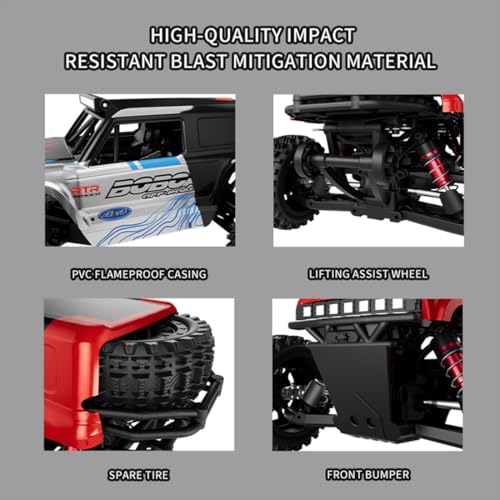 S912 1/16 Remote Control Drift Car, 2.4G Brushed Full-Proportional 4WD 36KM/H High-Speed RC Climbing Car Mini 2 Batteries RC Buggy Rock Crawler Model Toy Gift -RTR - style: S912 1/16, 2 Batteries, Red