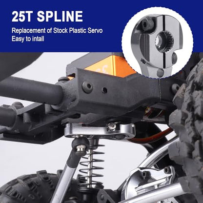 5PCS Aluminum 25T Servo Horns M2.5 Threads Steering Arm Compatible with Futaba Savox Power HD HSP MG995 MG996 Servos for RC Car Upgrades