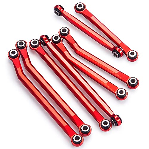 Higher Extra Clearance Links Set Linkage for TRX4M Upgrades 1/18th RC Crawler Car Parts (Red) - color: Red