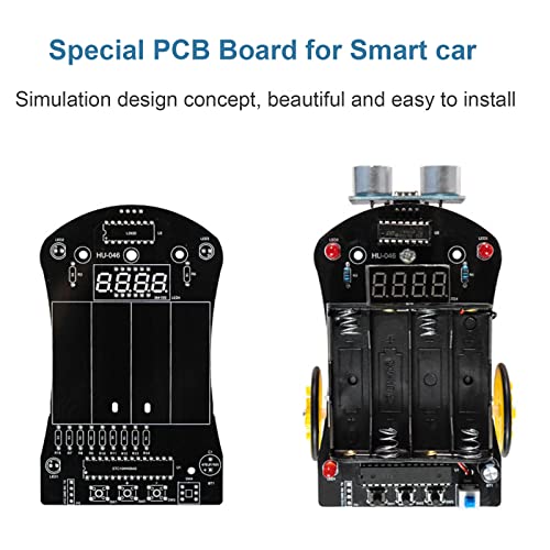 DIY Smart Car Soldering Practice Kit, Small Car Robot DIY Soldering Kits, Ultrasonic Distance Measuring Smart Cart, Solder Project Kit for Learning and Teaching Soldering and Electronic