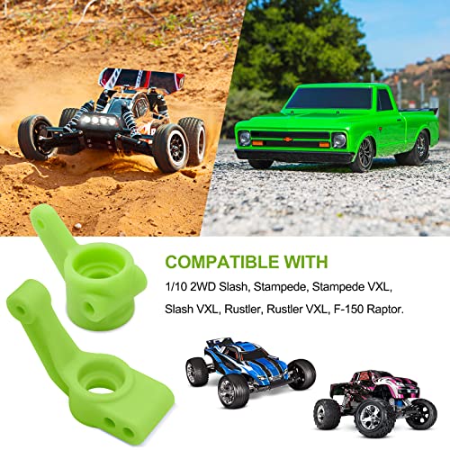 OG RC Plastic Caster/Steering Block Rear Stub Axle Carriers for Slash 2WD | L&R Wheel Steering Kit for 1/10 Traxxas Slash Stampede Rustler 2WD #3632 #3736 #3752 - color: Green