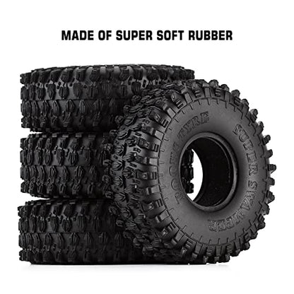 INJORA 1.9" Rubber Rocks Tires for 1:10 RC Rock Crawler Axial SCX10 90046 AXI03007 D90 D110 TF2 Traxxas TRX-4