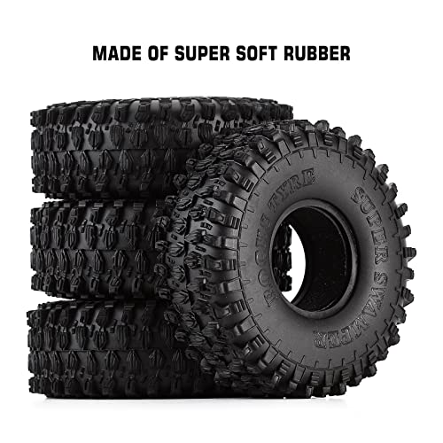 INJORA 1.9" Rubber Rocks Tires for 1:10 RC Rock Crawler Axial SCX10 90046 AXI03007 D90 D110 TF2 Traxxas TRX-4