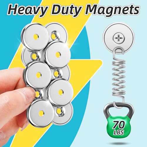 6 Pack 70LBS Neodymium Round Base Cup Magnets with Screws Strong Rare Earth Countersunk Hole Magnets for Holding Tools Lifting Hanging Waterproof Disc Heavy Duty Magnet with Holes for Wall Mounting - size: 6 Pack 70LBS