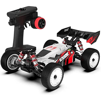 RC Car, 1/14 Scale 2.4GHz Remote Control Car, 4WD 60km/h High Speed Racing Car, Off-Road Buggy Drift Car RTR with Aluminum Alloy Chassis, Fast Race Buggy Hobby Car - color: D, size: 2 battery