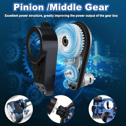 2Pcs 12V RS550 40000RPM Ride On Upgrade Motor Gearbox Powered Wheels Electric Motor High Speed Engine Jeep Upgrade Replacement Parts
