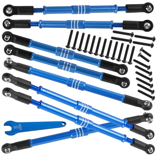 Aluminum Turnbuckles Camber Links Upgrades Part for 1/10 E-Revo 2.0 Revo Summit,8Pcs RC Alloy Adjustable Turnbuckles Hop-Up,Replace Part#5319X 5338R,Navy Blue - color: Navy Blue - (8 Links)