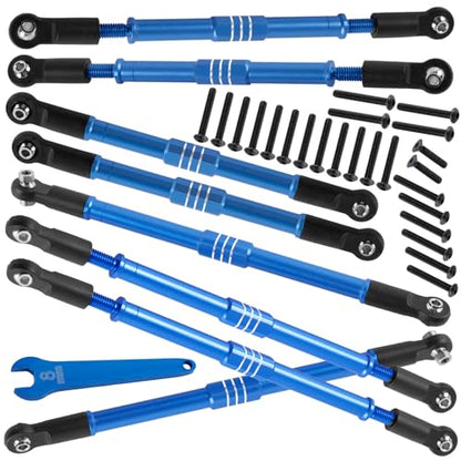 Aluminum Turnbuckles Camber Links Upgrades Part for 1/10 E-Revo 2.0 Revo Summit,8Pcs RC Alloy Adjustable Turnbuckles Hop-Up,Replace Part#5319X 5338R,Navy Blue - color: Navy Blue - (8 Links)
