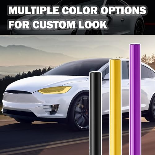 12×47" Car Headlight Tint Film,Cuttable Taillight Tint Film Kit with Squeegee & Cutter,Waterproof Tail Light Tints Films Car Exterior Accessories for Headlights Fog Lights Tail Lights (Yellow) - color: Yellow