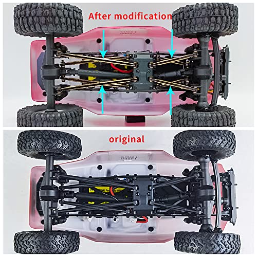 Higher Extra Clearance RC Links Linkage Set for 1/24th Axial SCX24 Deadbolt AXI90018 AXI00004 RC Crawler Car Upgrades Parts (Black) - color: Black
