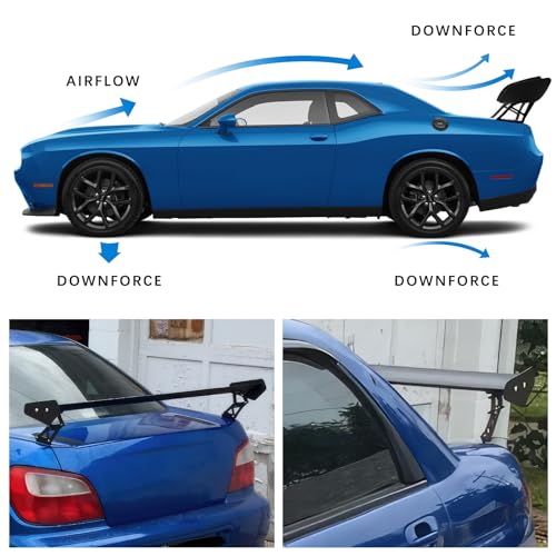 JMTBNO 57 Inch GT Wing Rear Trunk Spoiler Wing Gloss Black Compatible with Universal Car Spoiler Rear Wing Rear Trunk Spoiler GT Style Wing Spoiler Gloss Black - color: Gloss Black