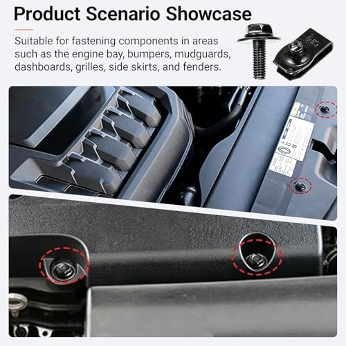 100PCS Car Body Fender Bumper Splash Guard Fixing Clip, Car Clips Rivet Fasteners, Undertray Screws, U-Screws and Bolts Kit, Universal Engine Under Cover Splash Shield Guard Body Bolts