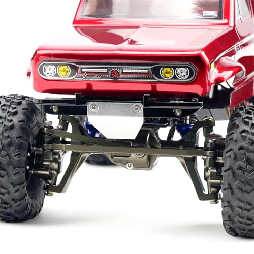 DJX CNC Aluminum RC Front & Rear Portal Axles Set +4mm Extended Complete Axles for 1/18 RC Rock Crawler Redcat Ascent-18 Upgrades Parts(Silver) - color: Silver