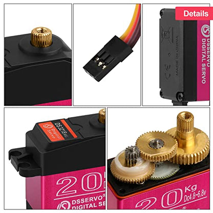 20KG Waterproof Metal Gear RC Servo, 270° | Wide 270° travel, metal gears and waterproof housing for RC crawlers, cars, robots and steering mechanisms. - style: 1 Pcs 20kg