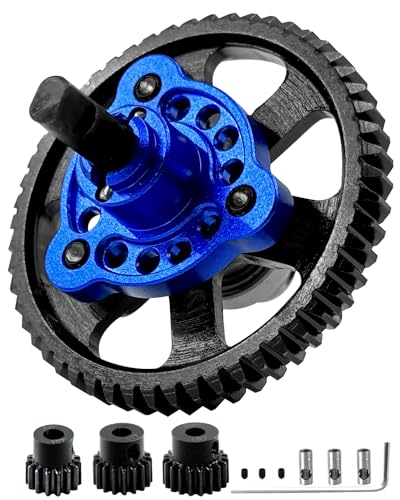 54T Spur Gear Upgrades Part for Slash Stampede Rustler 4X4（VXL）, Hardened Steel Slipper Clutch Eliminator 54T Spur Gear with Pinions Gears Set(15T 17T 19T) RC Upgrades,#6878,Navy Blue - color: Navy Blue(54T)