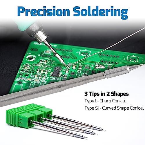 WEP 982-I Precision Soldering Iron Station with Temperature Control, Preset Channels, °C-°F Conversion, Sleep Mode, Automatic Shutdown, Calibration Functions C210 Compatible Soldering Tips