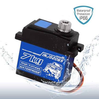 2-Pack 7KG Sub-Micro Digital Servo, Waterproof, 180° | 180-degree control angle, 7.0kg-cm torque at 8.4V, IP66, for Traxxas TRX4, TRX6, Axial SCX10 II
