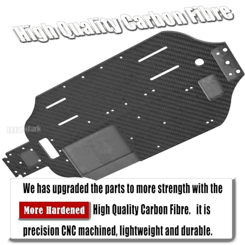 Carbon Fibre Chassis Upgrades Part for 1/10 Slash 4X4 VXL,RC Chassis Protect Armor Skid Plate Guard Hops Up,Replace #TRA6808,Navy Blue - color: Navy Blue - (Carbon Fibre Chassis)