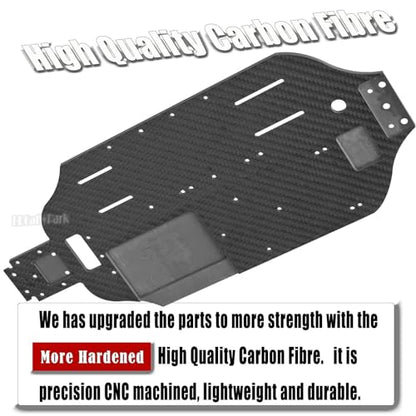 Carbon Fibre Chassis Upgrades Part for 1/10 Slash 4X4 VXL,RC Chassis Protect Armor Skid Plate Guard Hops Up,Replace #TRA6808,Navy Blue - color: Navy Blue - (Carbon Fibre Chassis)