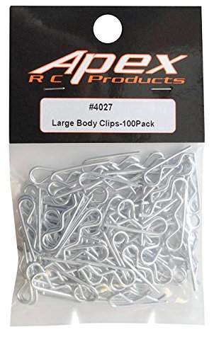 1/10 Large RC Car/Truck/Buggy Galvanized Steel Body Clips - 100 Pack 4027