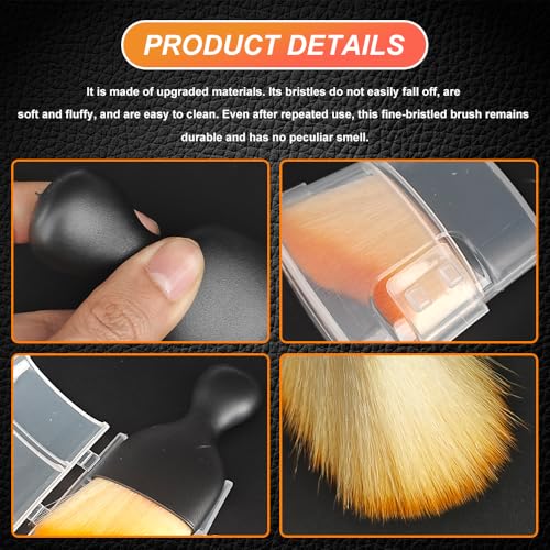 Car Interior Detailing Brush, Soft Bristle Car Interior Cleaning Tool, Auto Air Conditioning Outlet Cleaning Brush, Dusting Brush for Panel Air Vent Dashboard Leather (Dark Brown with Cap) - color: Dark Brown With Cap