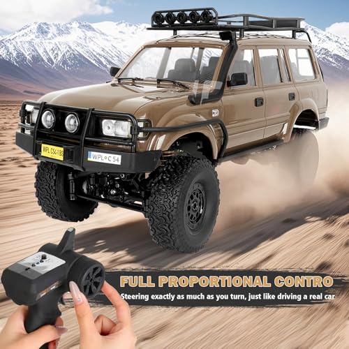 ARRIS WPL C54-1 LC80 1/16 RC Rock Crawler 4WD RTR Truck | Land Cruiser 80 Styling, Upgraded Chassis, Proportional Steering, Trail Ready - color: Wpl C54-1 Yellow