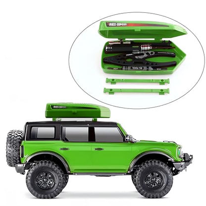 RC Plastic Roof Trunk Luggage Rack Box, Car Shell Body Upgrade for 1/10 or 1/12 Proportion Traxxas TRX4 TRX6 Axial SCX10 90046 G63 VP VS4 RC Crawler (Green) - color: Green