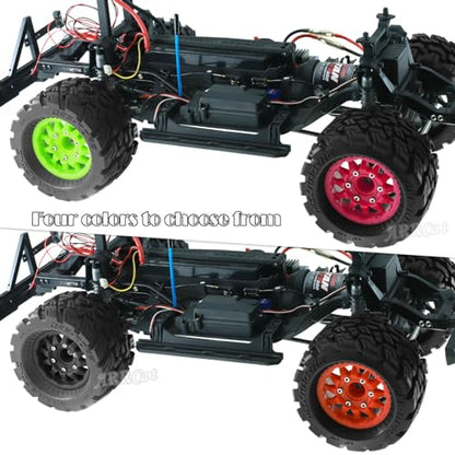 RC Truck Tires Wheel for 1/10 Big Rock Granite Vortek/Stampede Rustler Hoss/L0s1 Rc 4wd,RC Wheels Tires 12mm/14mm Hex,Black - color: Black - Rc Tires Wheel