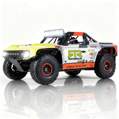 FMS 1/7 Ford Bronco RTR EB Fast RC Truck – Licensed by Ford & RTR Vehicles, 80km/h Short Course Truck, 4WD Brushless RC Car, CNC Metal Parts, Off-Road Rock Crawler 4x4 for Adults (2025 paint scheme) - style: Racing Livery A