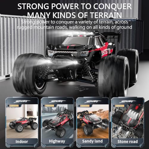 1:16 Scale 4WD High Speed Off-Road Waterproof RC Truck with Dual Batteries | dual Lipo Batteries,Hobby Grade RC car for Adults & Kids