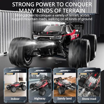 1:16 Scale 4WD High Speed Off-Road Waterproof RC Truck with Dual Batteries | dual Lipo Batteries,Hobby Grade RC car for Adults & Kids
