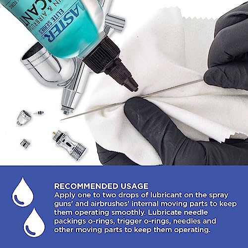 Master Airbrush Elite Spray Gun and Airbrush Lubricant, 4 Ounce - Ideal Lube for Increased Spraying Performance, Smoother Trigger Action, Reduced Needle Friction & Wear, Paint Build-Up
