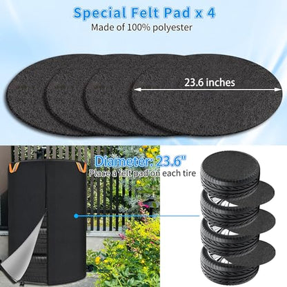 Tire Cover for Storage, Dual-Sided Use, 420D Waterproof Tire Storage Bag with 4 Felt Pads, Waterproof Zipper, Reflective Handles, UV Protection, Dirt-Resistant for Indoor & Outdoor Use –L: 33*47.2 in - size: L: 33*47.2 in