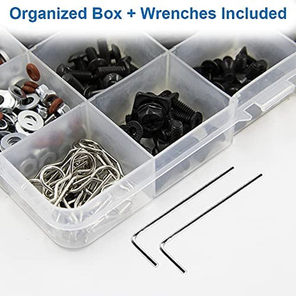 500 Pcs Universal RC Screw Kit Assortment Set for 1/8 1/10 1/12 1/16 Scale RC Cars Trucks Crawler M3 M4 Allen Head Hex Screws Nuts Shell Buckles