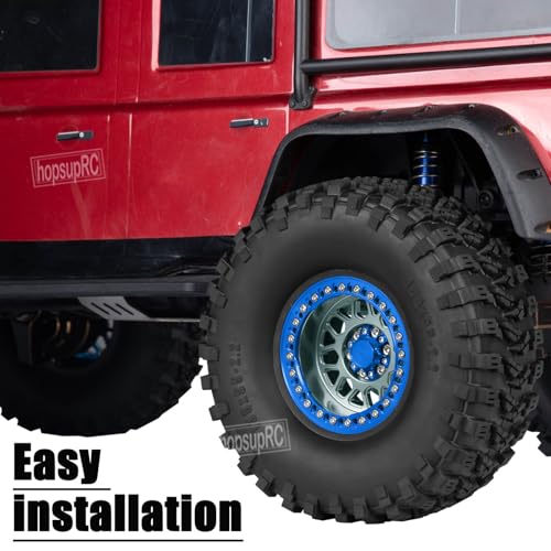 2.2 RC Wheels for 1/10 SCX10 90046 AXI03007 TRX4 TRX6 VS4-10 Gen7 Gen8 MST CFX D90,Aluminium RC Truck Tires Highway Tires 2.2" RC Wheels 2.2 Beadlock Wheel Rim RC Tires (135 * 55MM),Titanium - color: Titanium/4pcs