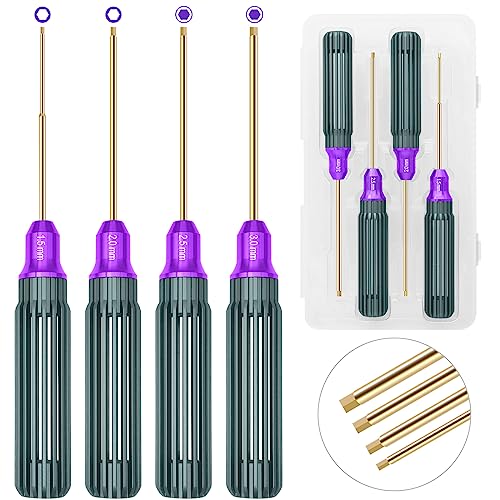 OGRC Hex Screw Driver Set 1.5mm 2.0mm 2.5mm 3.0mm Hex Driver Hexagon Allen Screwdriver Wrench RC Tool Kit for 1/16 1/12 1/10 1/8 1/5 RC Model RC Helicopter Drone Boat Car - style: 1.5/2.0/2.5/3.0mm Hex